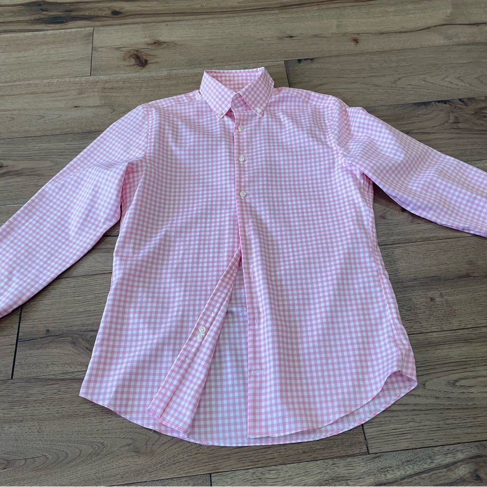 Charles Tyrwhitt Pink Checkered Men's Shirt